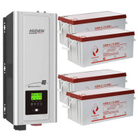 Комплект ИБП Hiden Control HPS30-6048 (6 кВт) + 4 АКБ Рубин 200 А·Ч