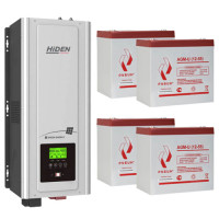 Комплект ИБП Hiden Control HPS30-6048 (6 кВт) + 4 АКБ Рубин 55 А·Ч