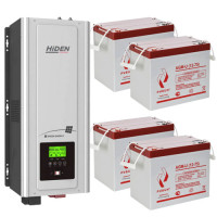 Комплект ИБП Hiden Control HPS30-6048 (6 кВт) + 4 АКБ Рубин 75 А·Ч